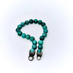 David Yurman Turquoise Beaded Bracelet w/ Sculptural Clasp | Designer Jewelry